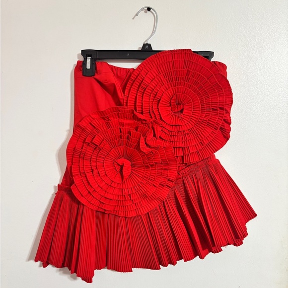 Angel 3D Pleated Flower Tube Bustier Top - Picture 12 of 12